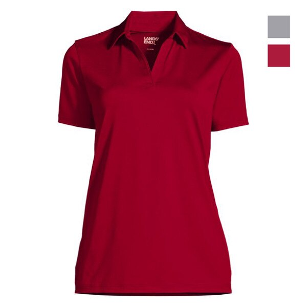 [1] Lands End Women's Short Sleeve Rapid Dry Sport Neck Polo Shirt